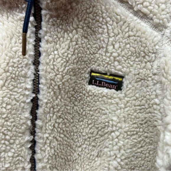 L.L. Bean Cream Sherpa Coat - Picture 5 of 5
